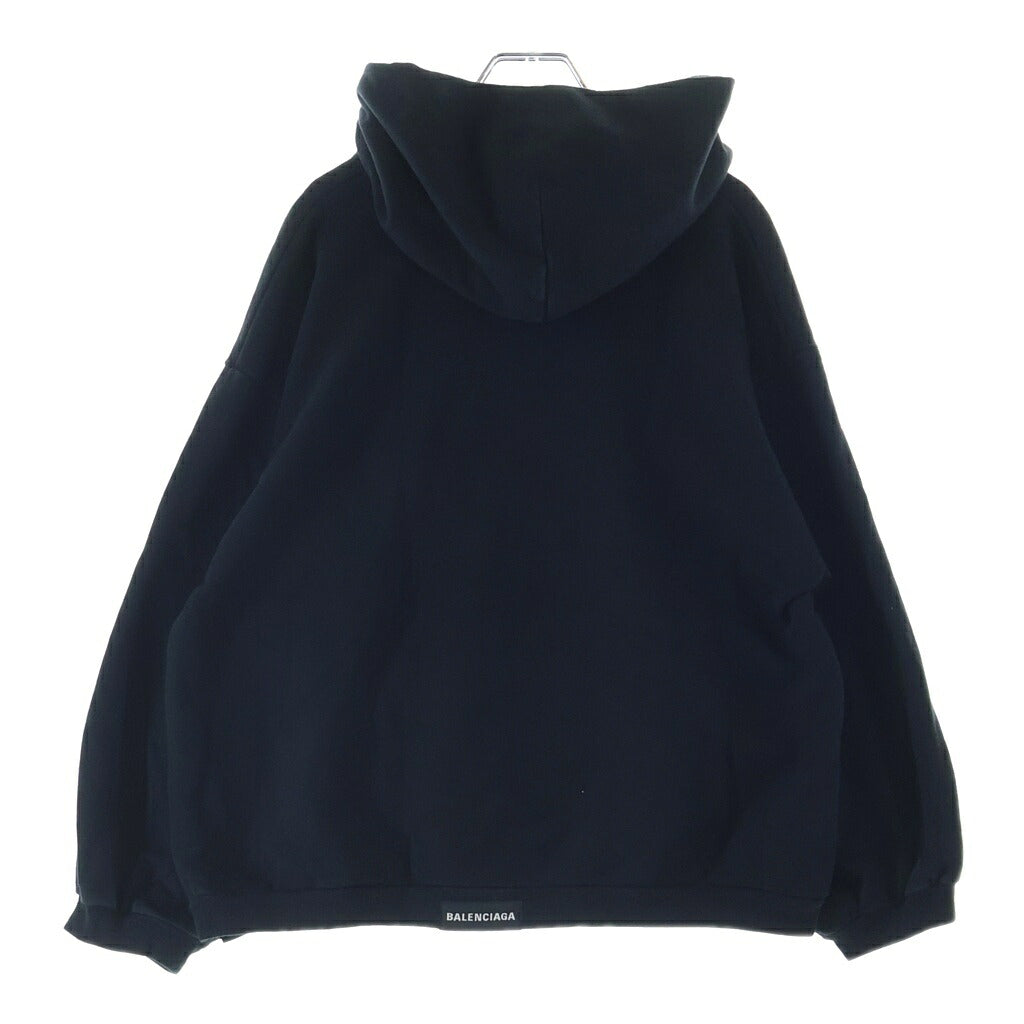 BALENCIAGA(バレンシアガ) ロゴ タグ ビック シルエット フーディ パーカー ブラック