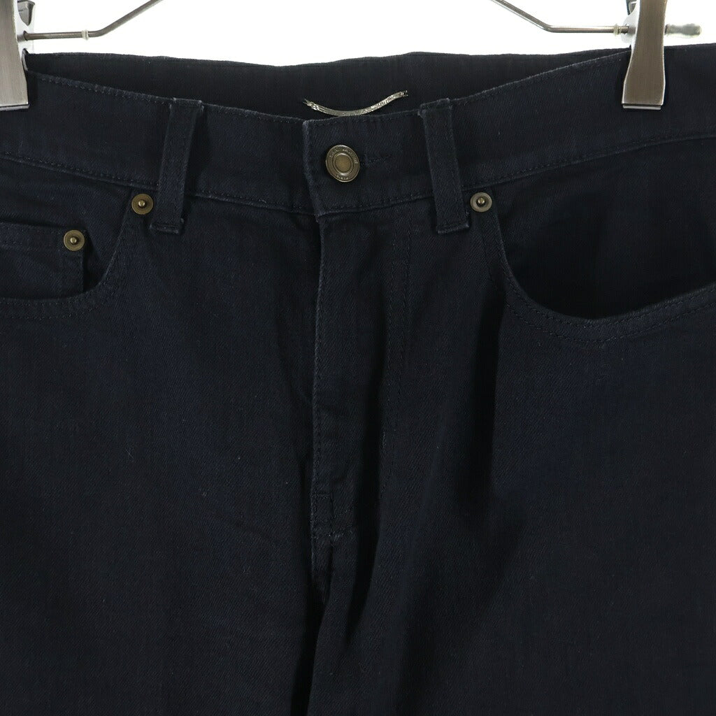 SAINT LAURENT PARIS(サンローランパリ) 22AW ロゴパッチ ジップフライ ストレート スキニーパンツ ブラック 527389 YS500