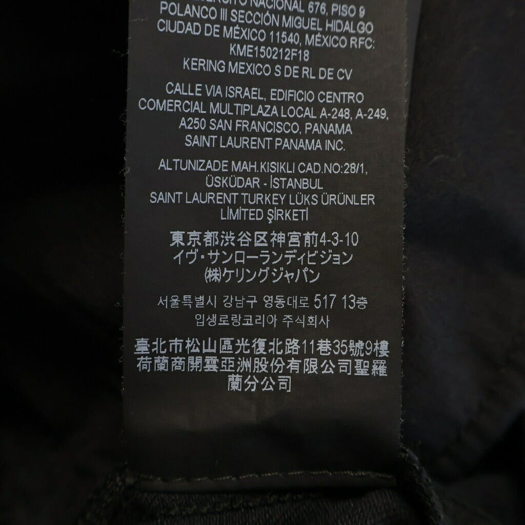 SAINT LAURENT PARIS(サンローランパリ) 22AW ロゴパッチ ジップフライ ストレート スキニーパンツ ブラック 527389 YS500