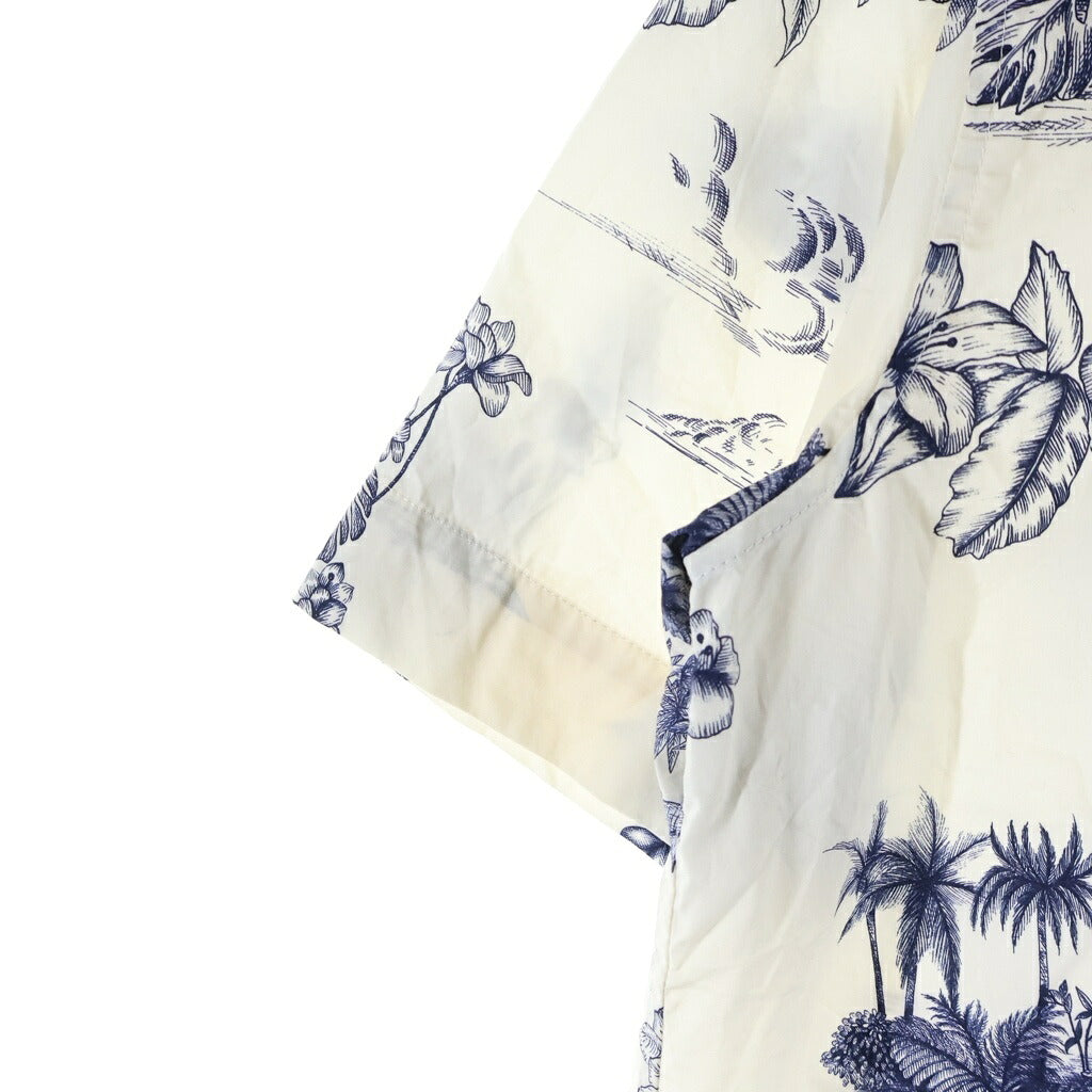 MONCLER(モンクレール) SHORT-SLEEVE SHIRT ロゴパッチ レギュラーカラー 半袖柄シャツ ホワイト L10912F00047