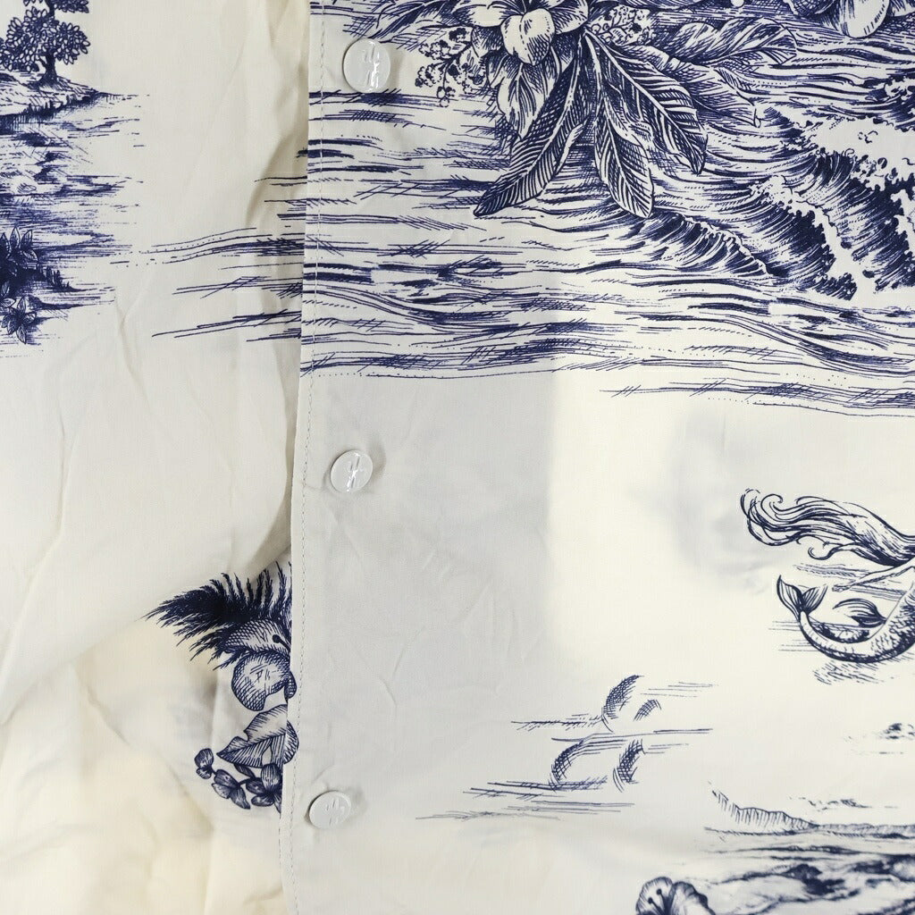 MONCLER(モンクレール) SHORT-SLEEVE SHIRT ロゴパッチ レギュラーカラー 半袖柄シャツ ホワイト L10912F00047