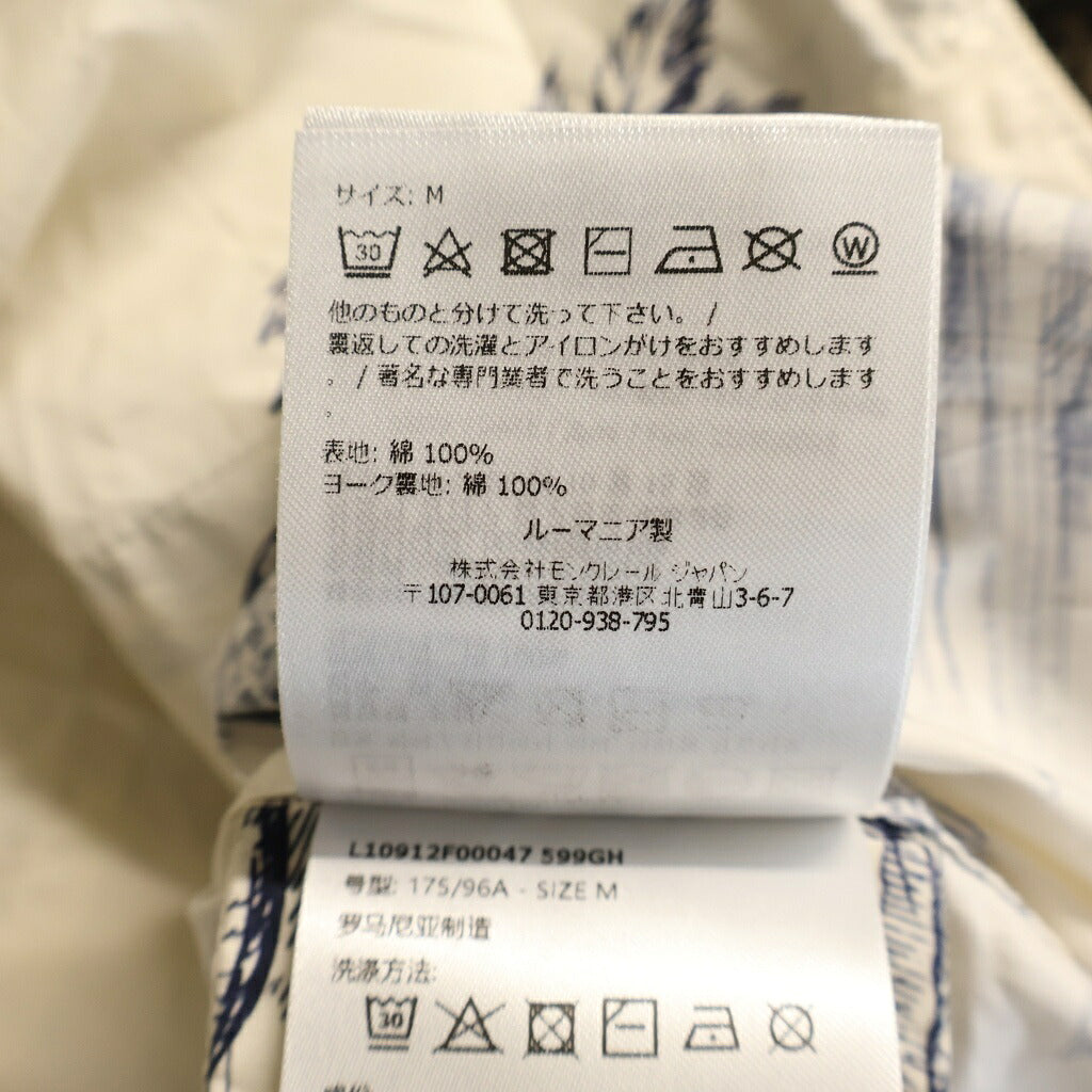 MONCLER(モンクレール) SHORT-SLEEVE SHIRT ロゴパッチ レギュラーカラー 半袖柄シャツ ホワイト L10912F00047