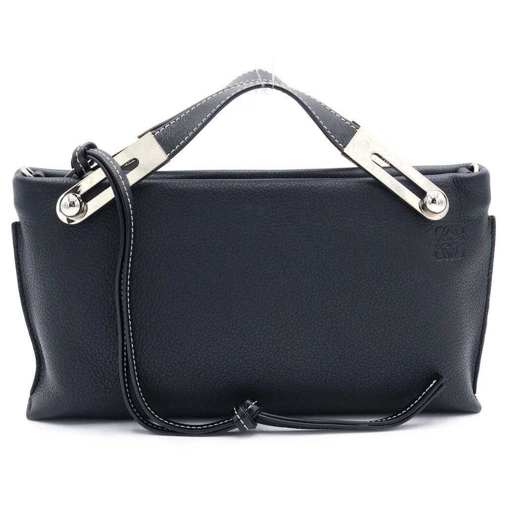LOEWE(ロエベ) ミッシー ショルダーバッグ ミニバッグ ブラック レザー シルバー金具 レディース