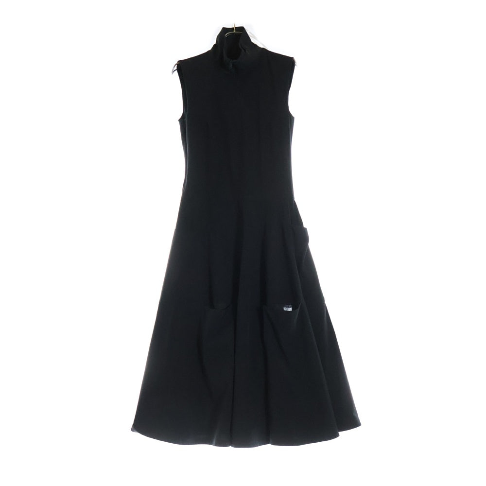 Y-3(ワイスリー) W VENT DRESS ベンテッド ハーフジップ マルチポケット ノースリーブ ワンピース ドレス ブラック レディース JI7087