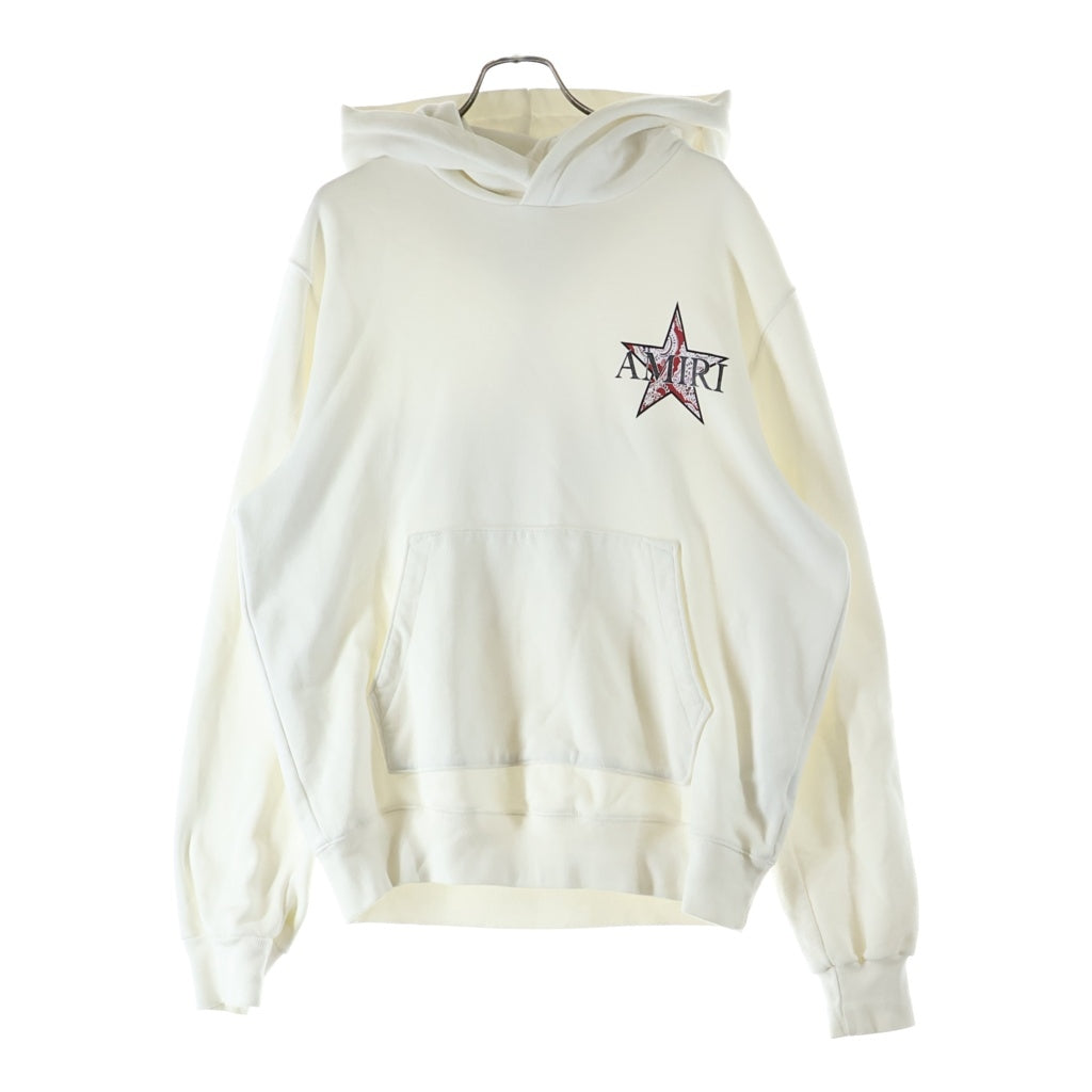AMIRI(アミリ) ペイズリースタープリント プルオーバーフーディー パーカー ホワイト