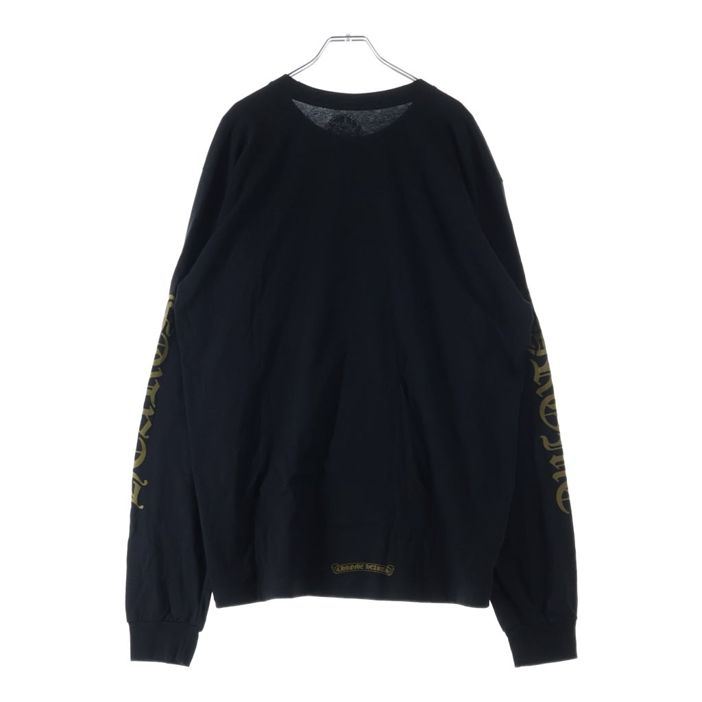 CHROME HEARTS(クロムハーツ) CH L/S /1 ネックロゴ 袖英字 長袖カットソー 長袖Tシャツ ブラック