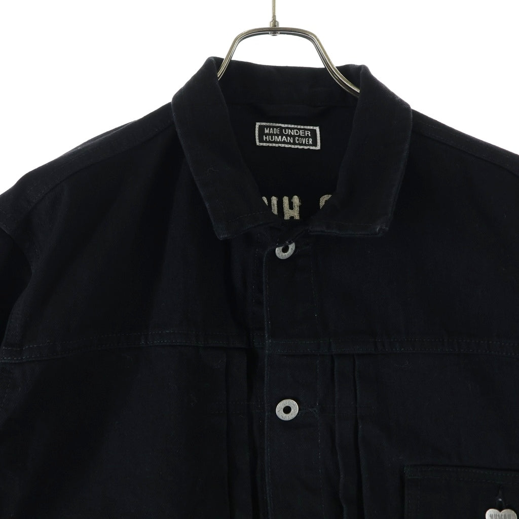 HUMAN MADE(ヒューマンメイド) ×UNDERCOVER DENIM JACKET アンダーカバー バックロゴエンブロイダリー 1st型 デニムジャケット ブラック UC2E9208