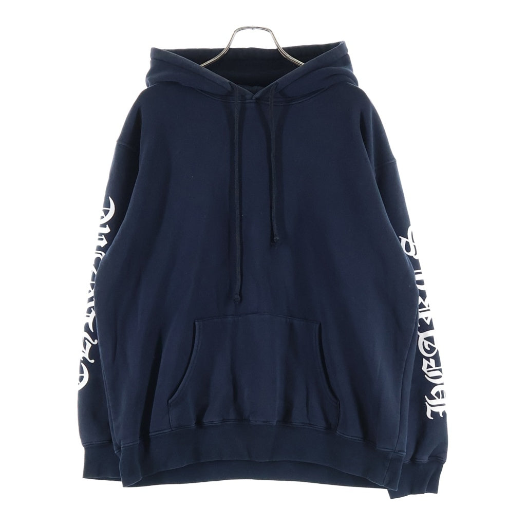 CHROME HEARTS(クロムハーツ) オールド 袖ロゴバックホースシュー 裏地サーマルプルオーバーフーディーパーカー ブラック