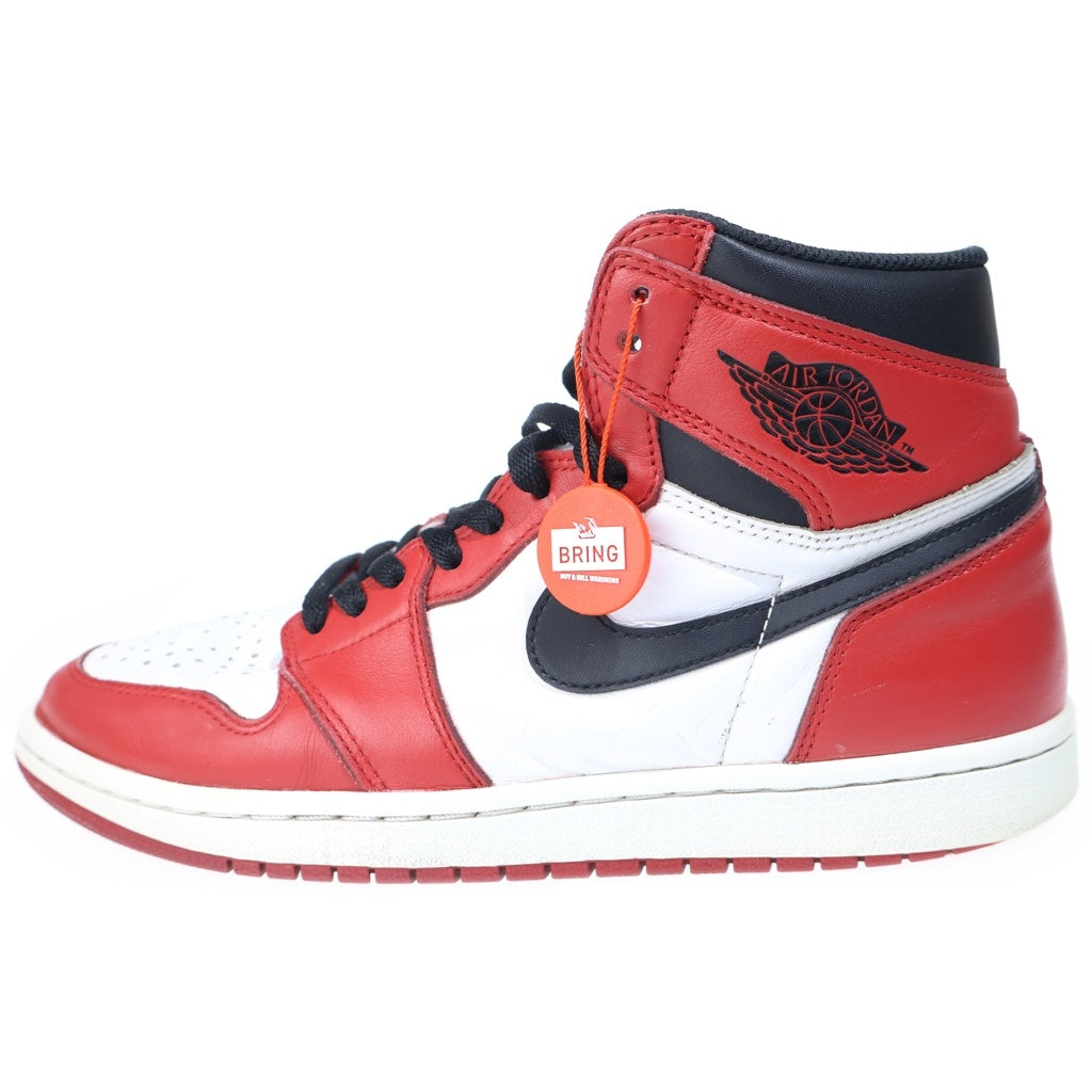 NIKE(ナイキ) 【鑑賞用 2015年製】 AIR JORDAN1 RETRO HIGH エアジョーダン1 シカゴ ハイカットスニーカー レッド/ホワイト US9/27cm 555088-101