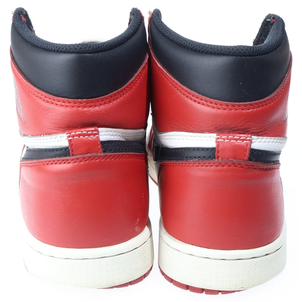NIKE(ナイキ) 【鑑賞用 2015年製】 AIR JORDAN1 RETRO HIGH エアジョーダン1 シカゴ ハイカットスニーカー レッド/ホワイト US9/27cm 555088-101