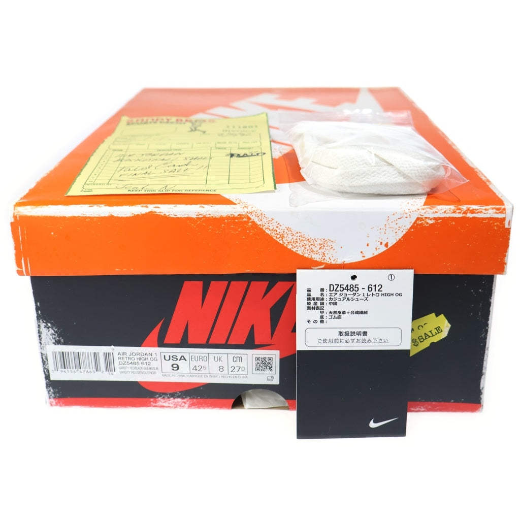 NIKE(ナイキ) AIR JORDAN 1 HIGH OG CHICAGO LOST & FOUND エアジョーダン1 ハイ ロスト アンド ファウンド ハイカットスニーカー レッド/ホワイト US9/27cm DZ5485-612