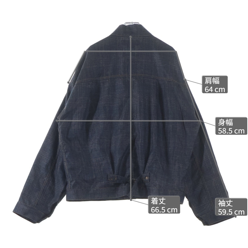 eYe COMME des GARCONS JUNYA WATANABE MAN(アイ コム デ ギャルソン ジュンヤ ワタナベ マン) 26SS ×AD2025 リーバイス ウールシルク チェック トラッカージャケット グレー/ブラウン WQ-J921