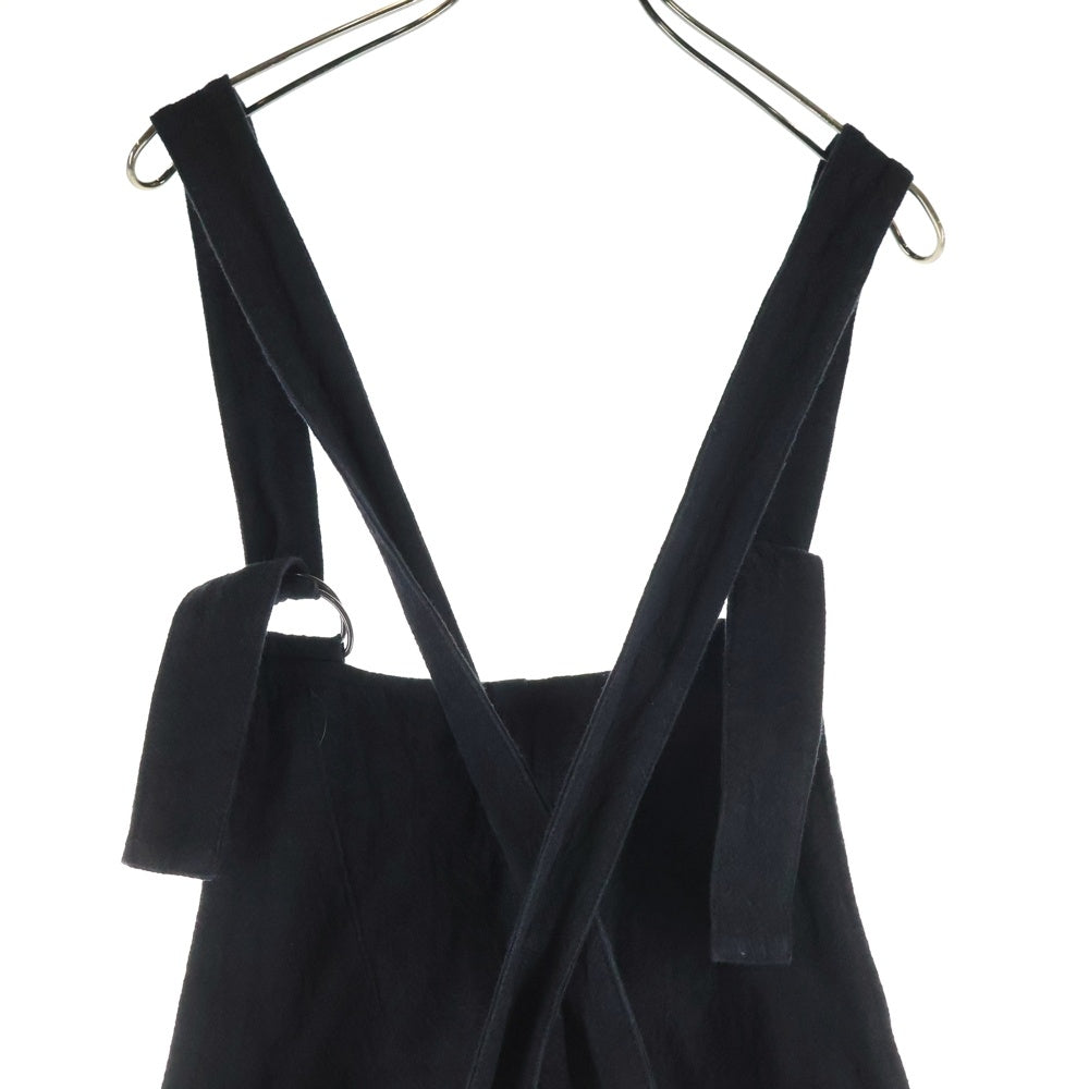 ISAMU KATAYAMA BACKLASH(イサムカタヤマバックラッシュ) 24SS LINEN OVERALLS リネンオーバーオール サロペット ブラック 2112-03