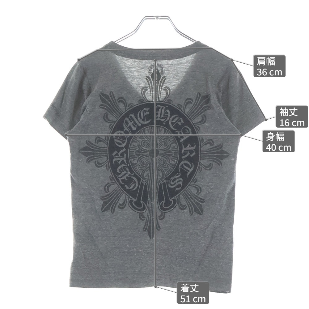 CHROME HEARTS(クロムハーツ) 両面ホースシュー Vネック 半袖 カットソー グレー