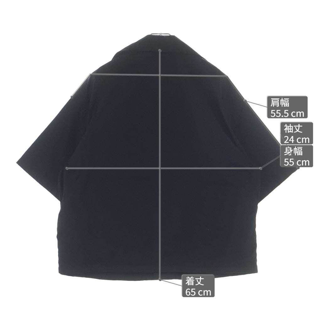 PRADA(プラダ) RE-NYLON リナイロン トライアングルロゴ ナイロン オープンカラー 半袖シャツ SC449 S182 1WQ8 ブラック