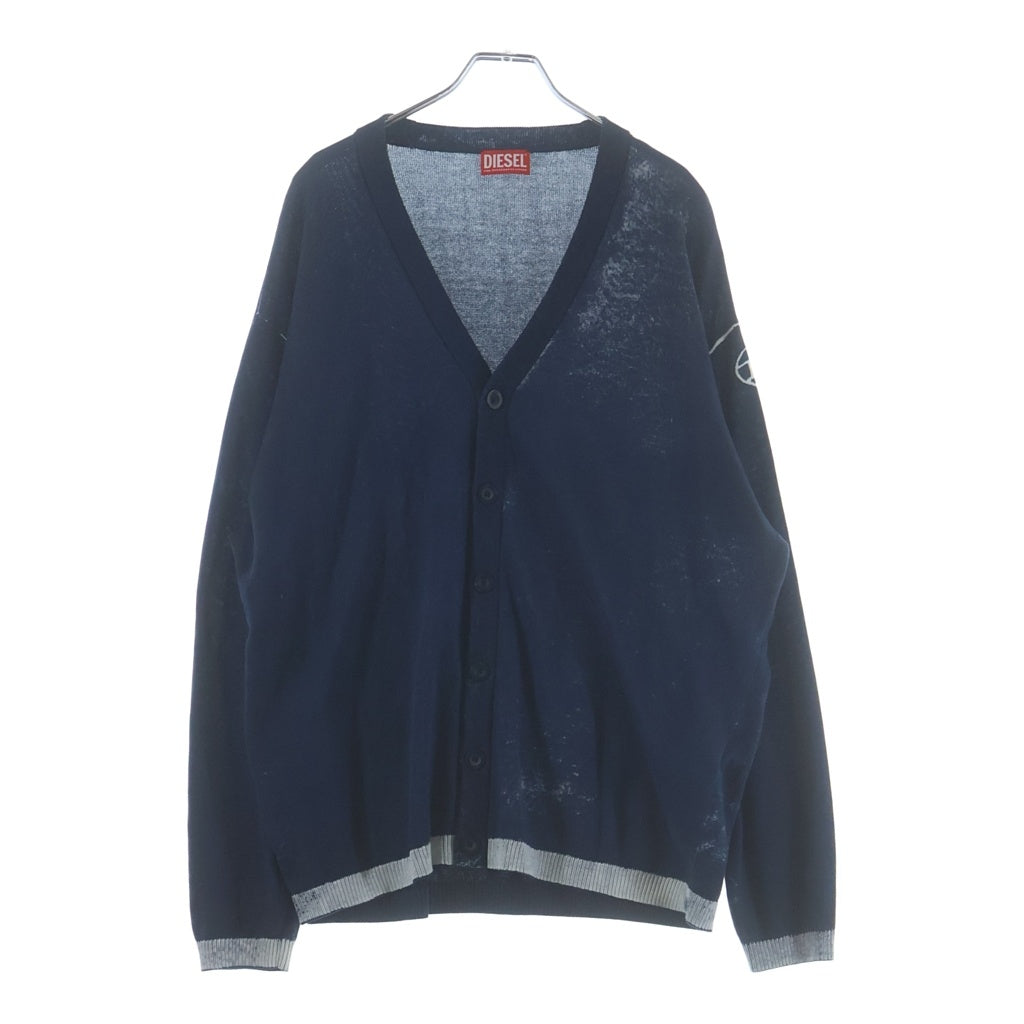 DIESEL(ディーゼル) K-LARENCE-CARDIGAN-B Vネック コットンニット カーディガン ネイビー A11190
