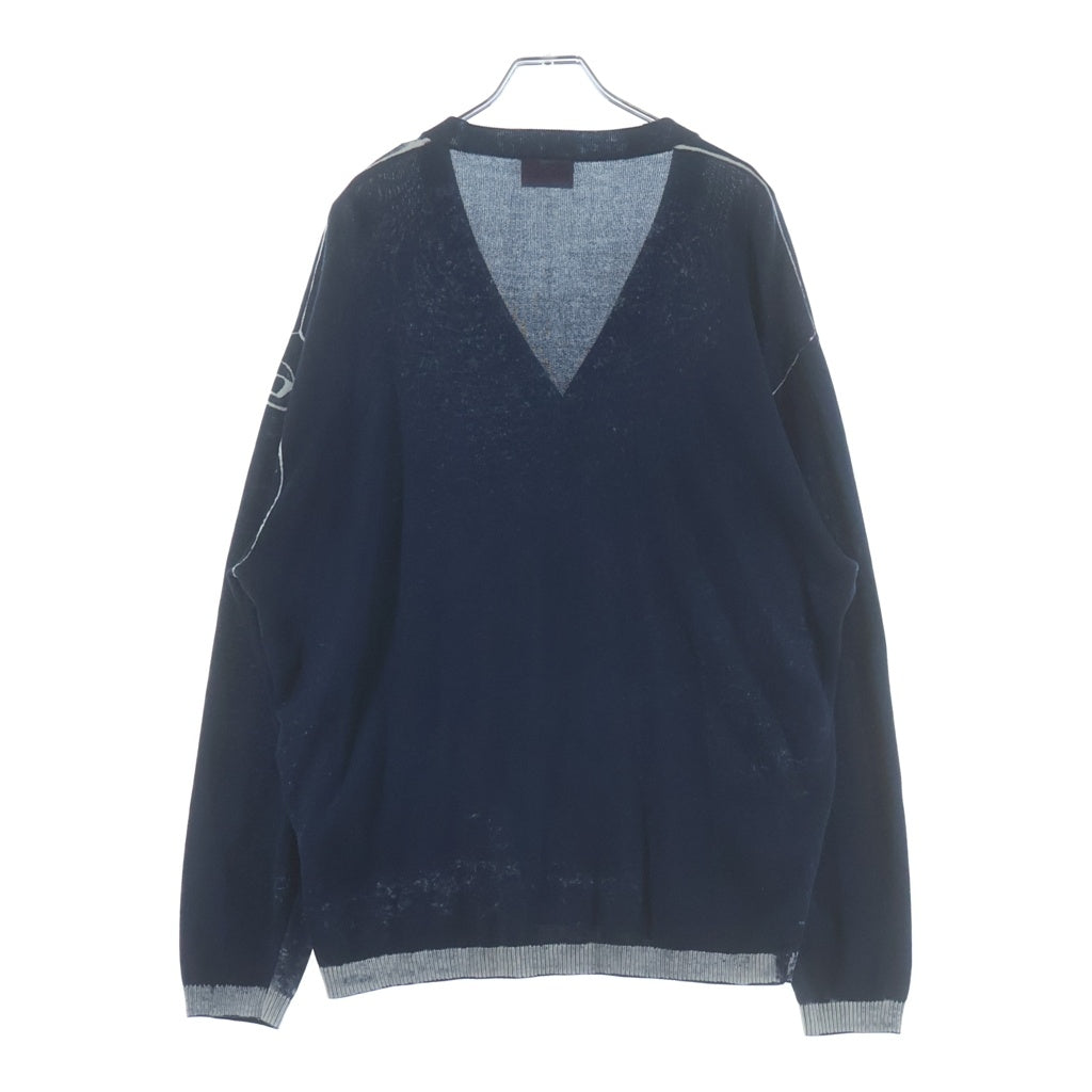 DIESEL(ディーゼル) K-LARENCE-CARDIGAN-B Vネック コットンニット カーディガン ネイビー A11190