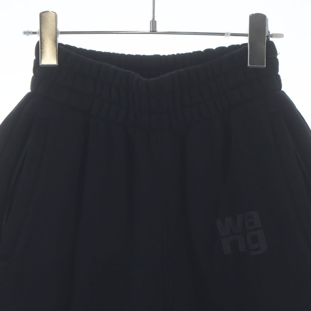 ALEXANDER WANG(アレキサンダーワン) ロゴ スウェットパンツ 裾リブ コットン ブラック