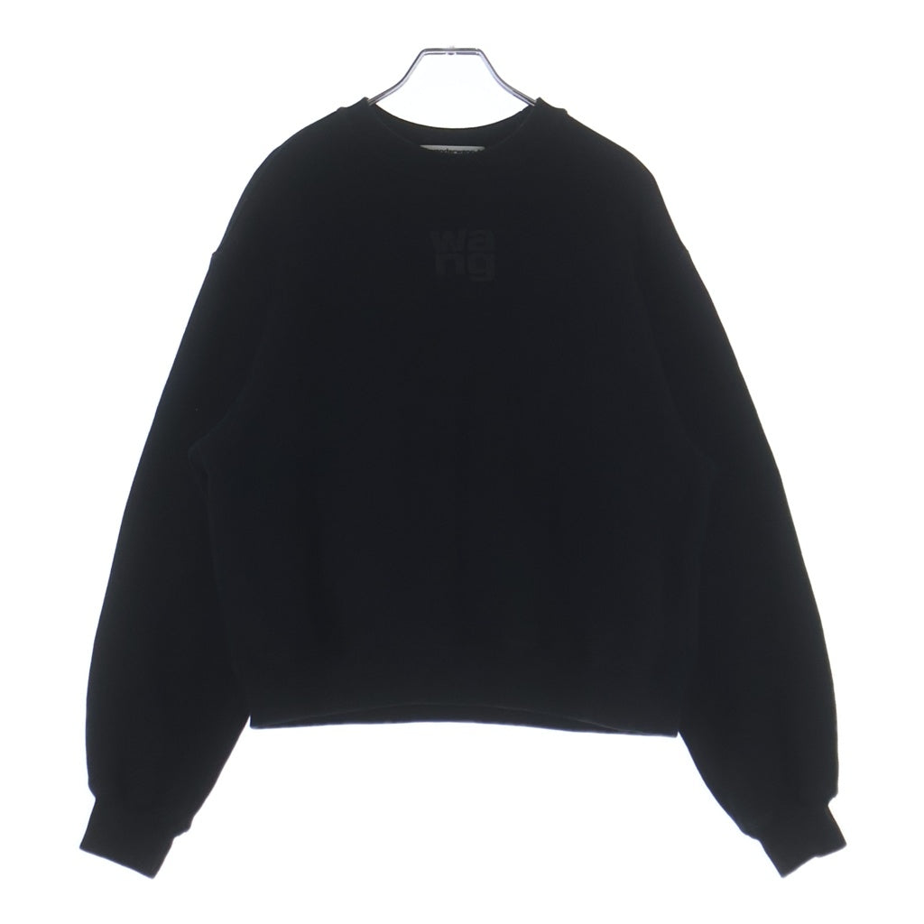 ALEXANDER WANG(アレキサンダーワン) 24AW WANG ラバープリント クルーネック プルオーバー スエット トレーナー ブラック 4CC3241508 4CC3241508