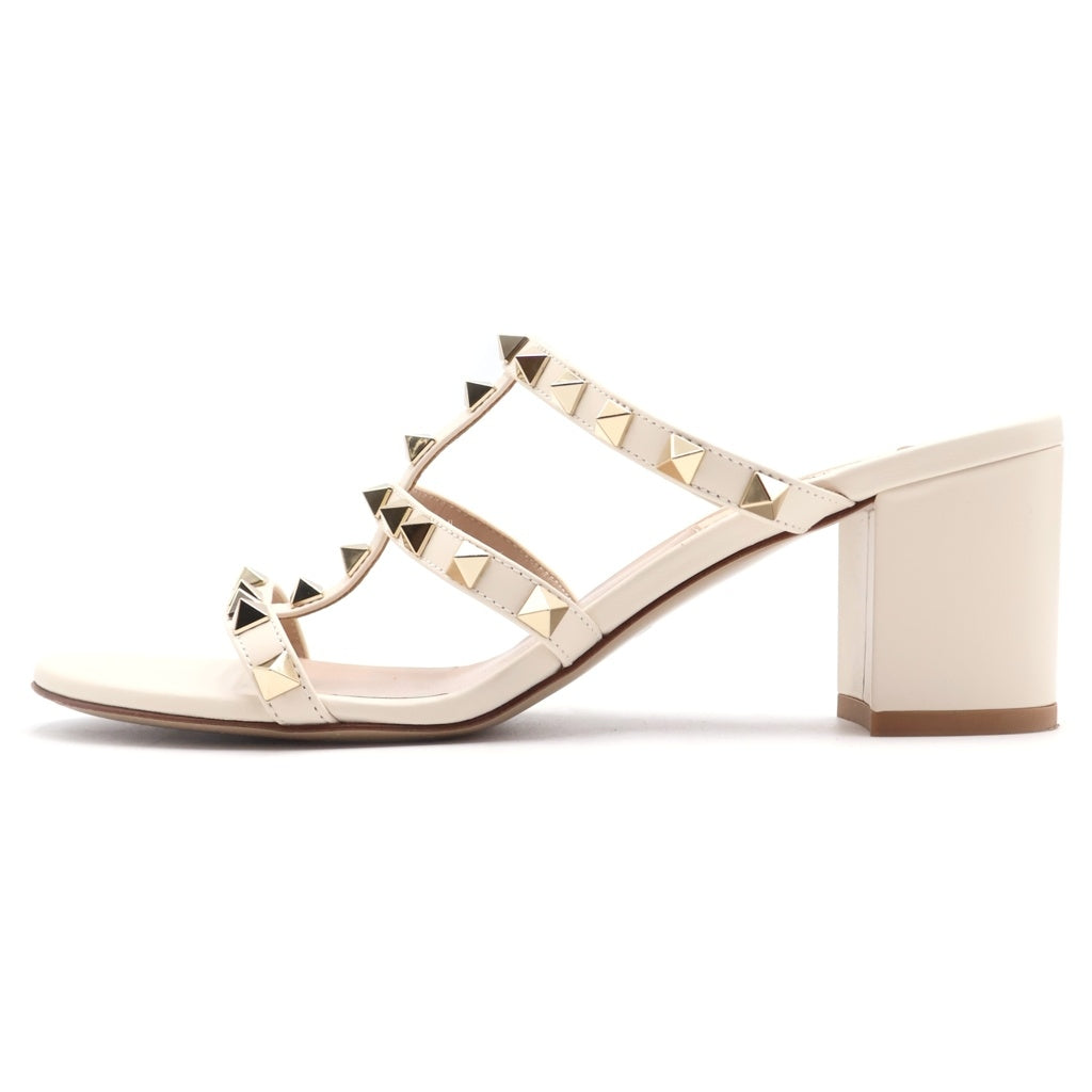 VALENTINO(ヴァレンティノ) ロックスタッズ スライド サンダル ホワイト #36 1/2 レディース