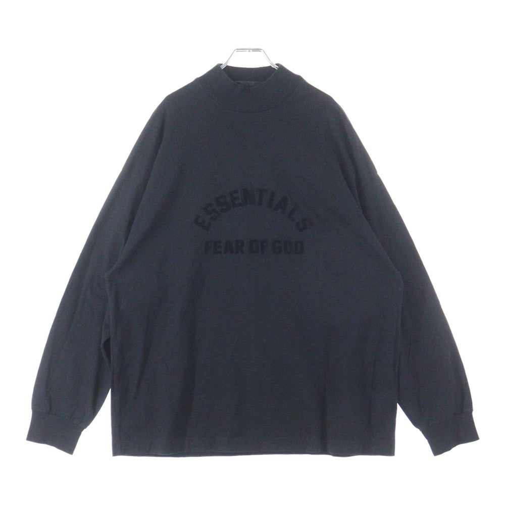 ESSENTIALS FEAR OF GOD(エッセンシャル フィアオブゴッド) ラバーロゴ モックネック ロンスリーブTシャツブラック