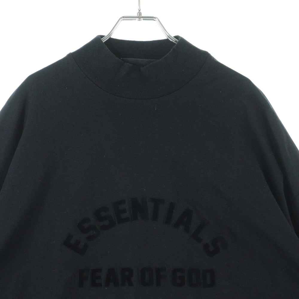 ESSENTIALS FEAR OF GOD(エッセンシャル フィアオブゴッド) ラバーロゴ モックネック ロンスリーブTシャツブラック