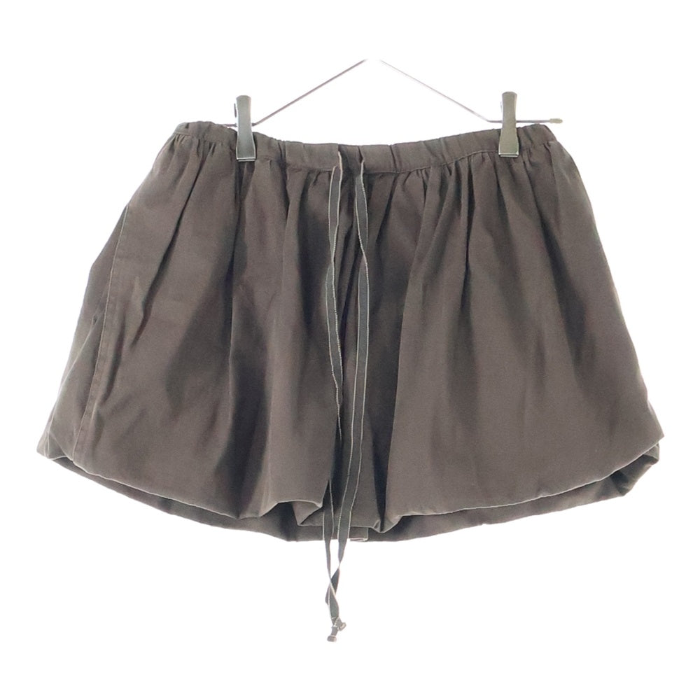 PATOU(パトゥー) コットン ギャザー ドローストリング フレア ミニスカート ブラウン レディース SK0810074808B
