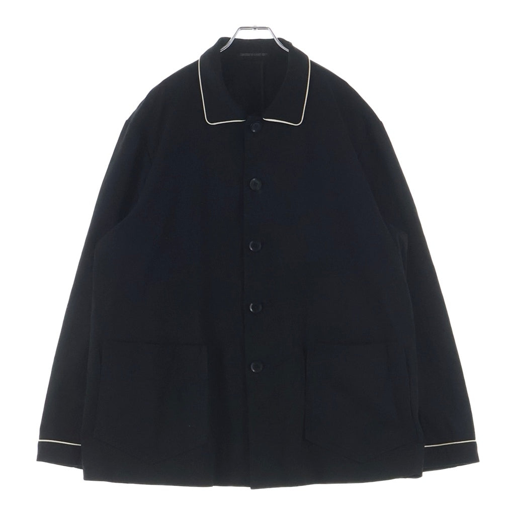 Yohji Yamamoto POUR HOMME(ヨウジヤマモト プールオム) 03SS Archive Cotton Shirt Jacket コットン バイカラー ジャケット 長袖シャツ ブラック HQ-J62-901