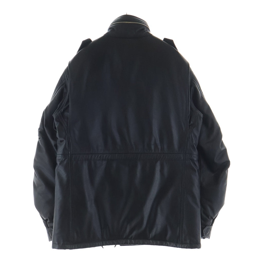 A BATHING APE(アベイシングエイプ) M65 中綿入り カウレザー ミリタリーフライトジャケット ブラック