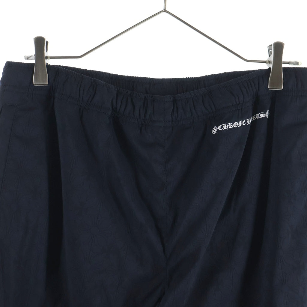 CHROME HEARTS(クロムハーツ) U TRASH PICKUP PLS NYLN CH総柄 クロスボールジップ ナイロントラックパンツ ネイビー