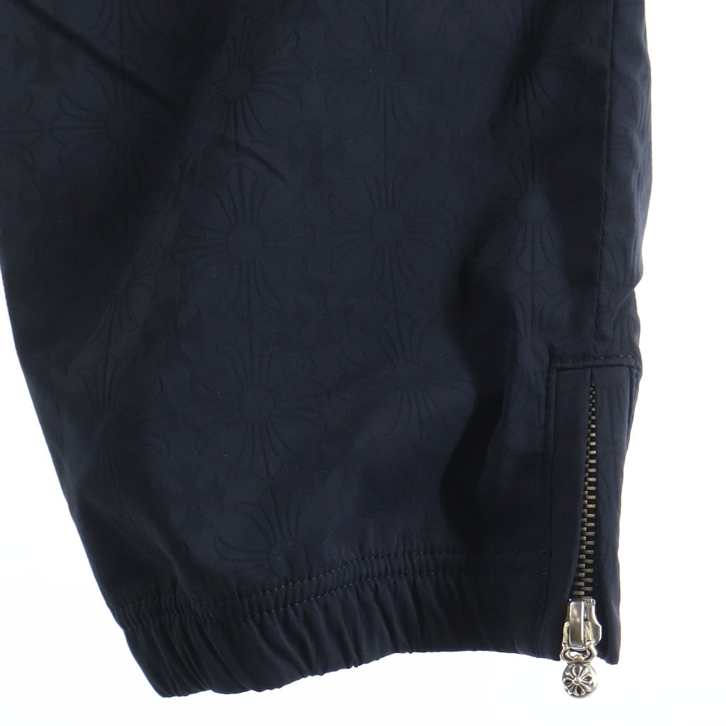 CHROME HEARTS(クロムハーツ) U TRASH PICKUP PLS NYLN CH総柄 クロスボールジップ ナイロントラックパンツ ネイビー