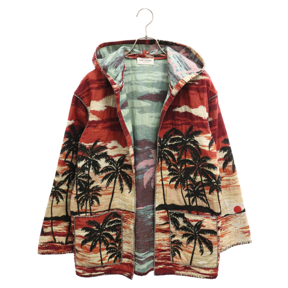 SAINT LAURENT PARIS(サンローランパリ) 16SS 417953 Y985L パームツリージャカード総柄フーデッドブルゾン ジャケット マルチ