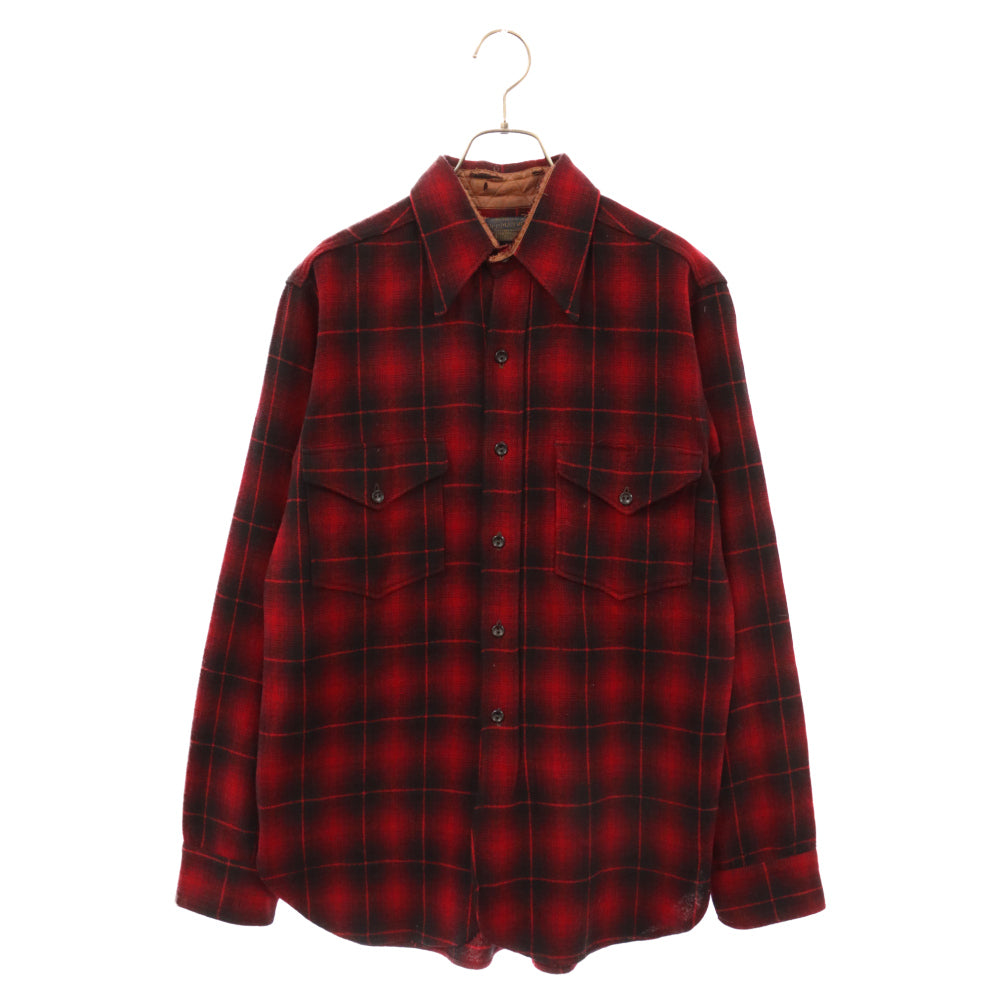 VINTAGE(ヴィンテージ) 40S VINTEGE PENDLETON ウールオンブレチェック長袖シャツ ヴィンテージ /レッド