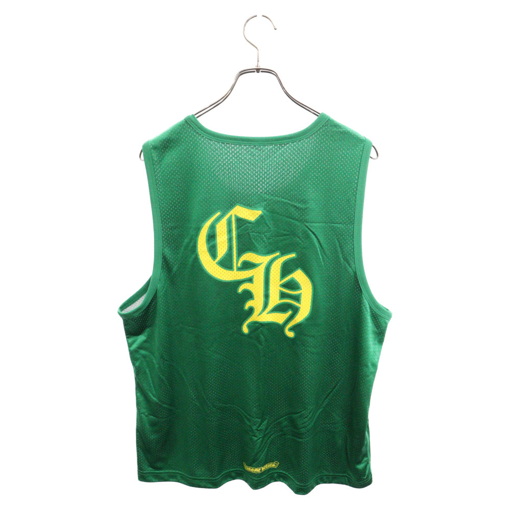 CHROME HEARTS(クロムハーツ) MESH WARM UP JERSEY リバーシブル CHロゴプリント メッシュタンクトップ ノースリーブ グリーン