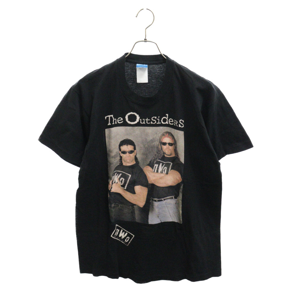 VINTAGE(ヴィンテージ) 90s THE OUTSIDERS NWO ジアウトサイダー プリント 半袖Tシャツ カットソー ブラック