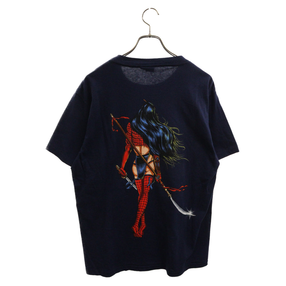VINTAGE(ヴィンテージ) 90s SHI Lady Death シ レディデス アニメ プリント 半袖Tシャツ カットソー ネイビー