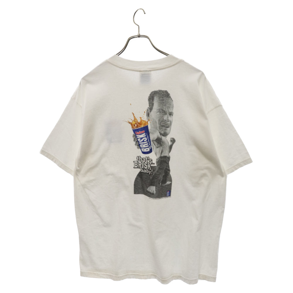 VINTAGE(ヴィンテージ) 00s LIPTON BRUCE WILLIS リプトン ブルースウィルス ププリント 半袖Tシャツ カットソー ホワイト
