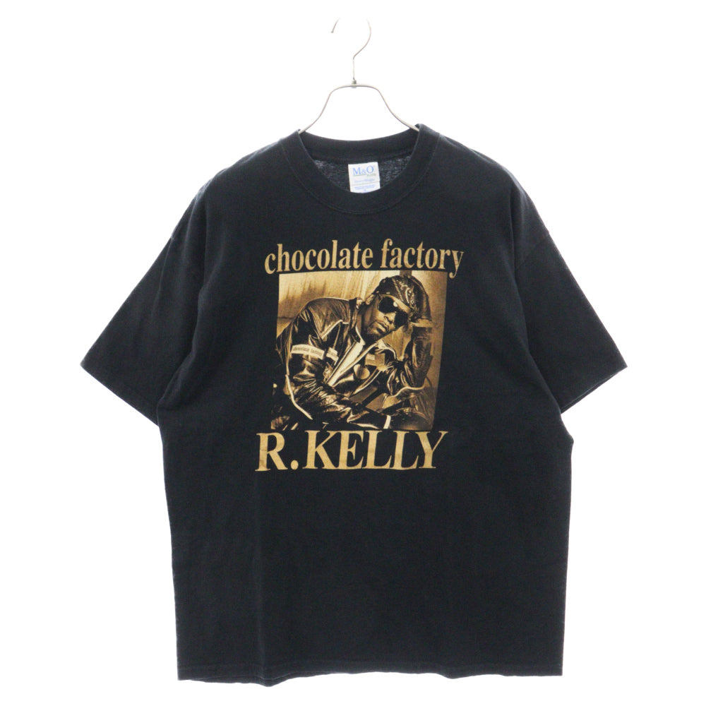 VINTAGE(ヴィンテージ) 00s R KELLY CHOCOLATE FACTORY アールケリー プリント 半袖Tシャツ カットソー ブラック/ブラウン