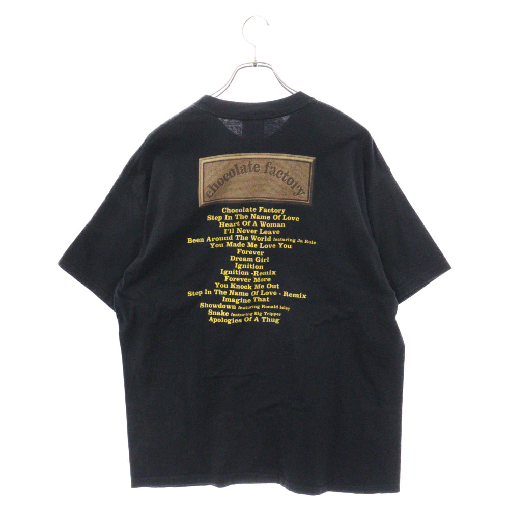 VINTAGE(ヴィンテージ) 00s R KELLY CHOCOLATE FACTORY アールケリー プリント 半袖Tシャツ カットソー ブラック/ブラウン