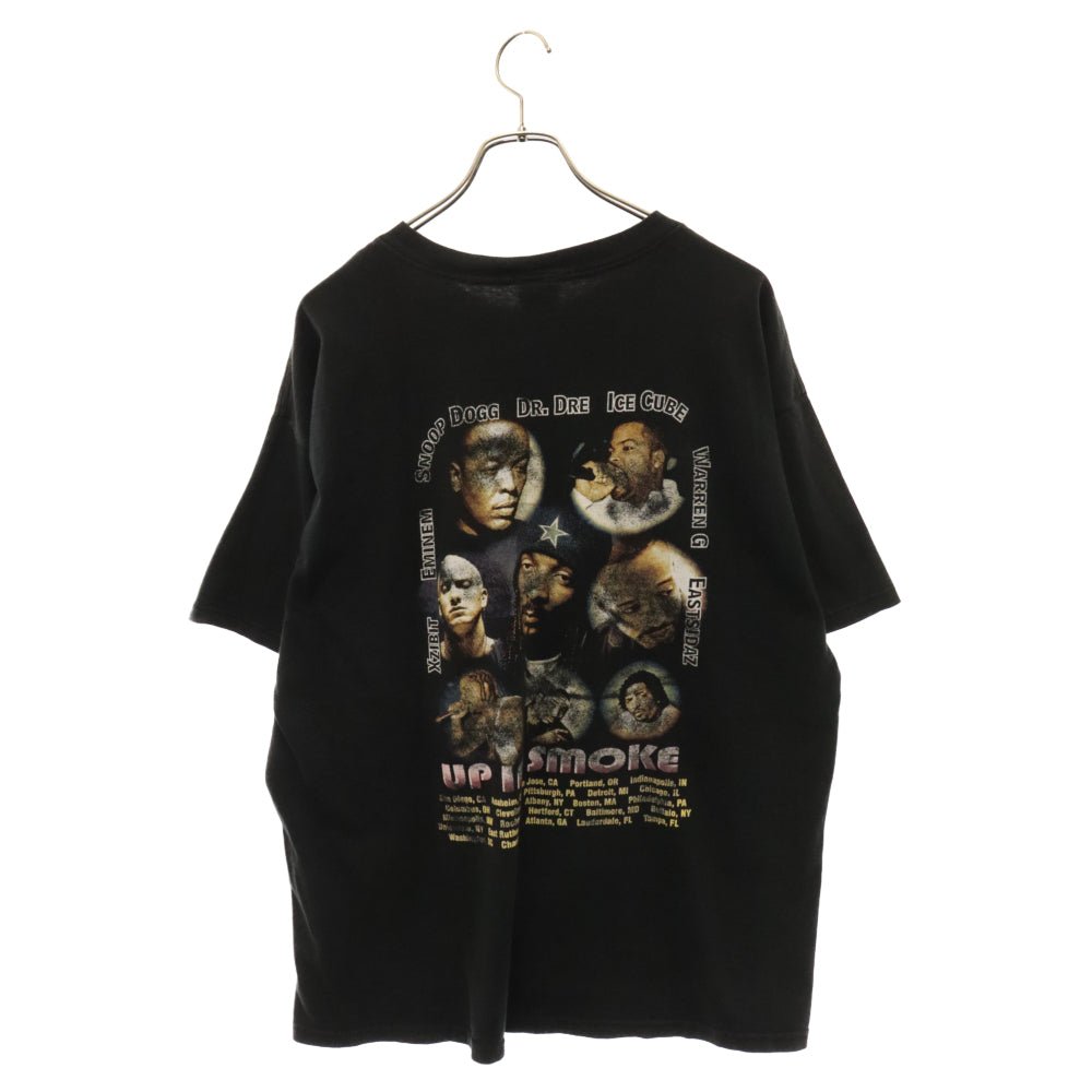 VINTAGE(ヴィンテージ) 90s UP IN SMOKE ラップ プリント 半袖Tシャツ カットソー ブラック