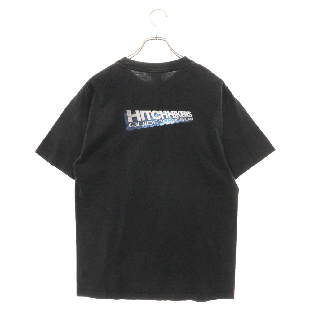 VINTAGE(ヴィンテージ) 00s THE HITCHHIKERS GUIDE TO THE GALAXY 銀河ヒッチハイクガイド ムービー プリント 半袖Tシャツ カットソー ブラック