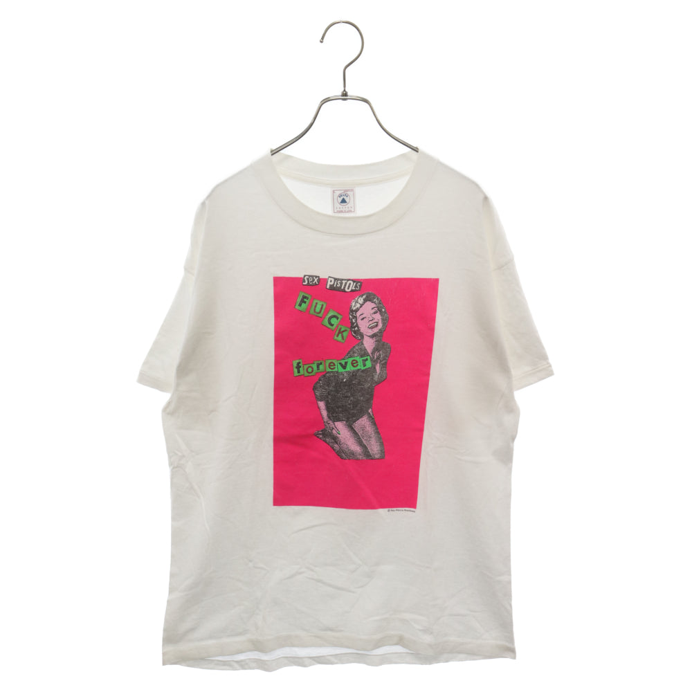 VINTAGE(ヴィンテージ) 90s SEX PISTOLS JAMIE REID セックスピトルズ ファックフォーエバー プリント 半袖Tシャツ カットソー ホワイトxピンク