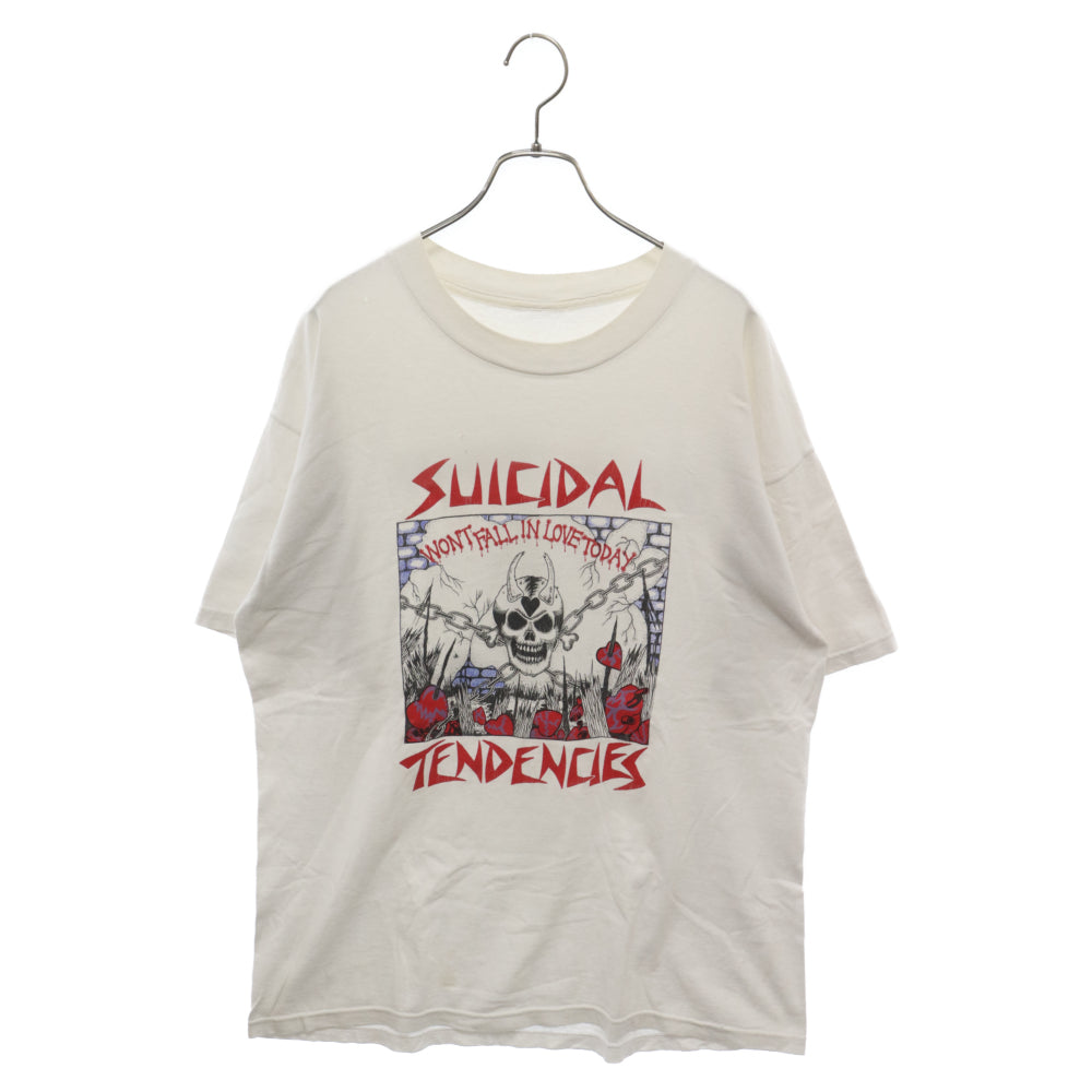 VINTAGE(ヴィンテージ) 90s SUICIDAL TENDENCIES スーサイダル バンド プリント 半袖Tシャツ カットソー ホワイト