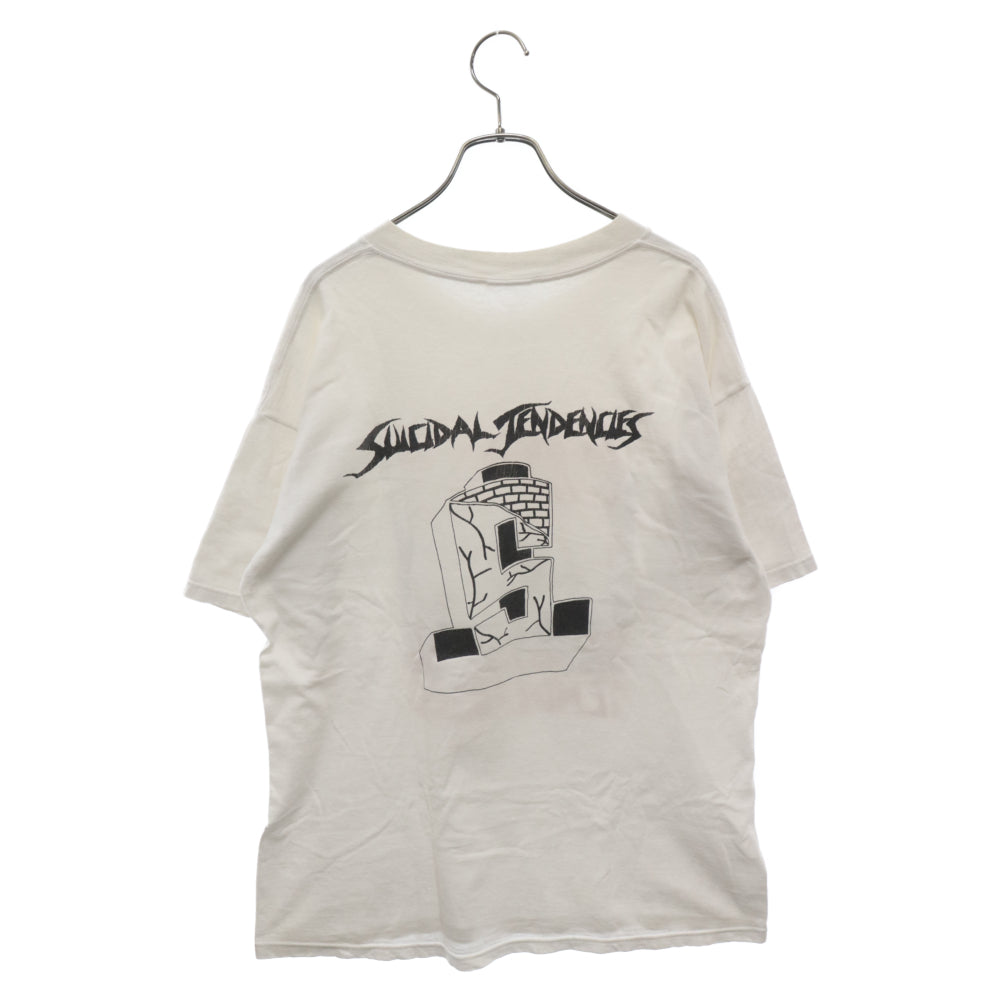 VINTAGE(ヴィンテージ) 90s SUICIDAL TENDENCIES スーサイダル バンド プリント 半袖Tシャツ カットソー ホワイト