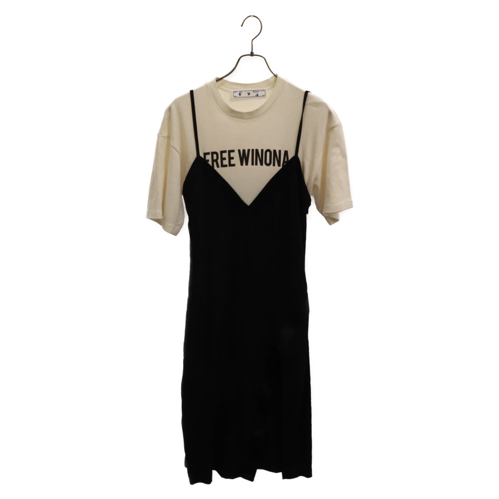 OFF-WHITE(オフホワイト) FREE WINONA OWDB260E20FAB001 フロントロゴ ドレスワンピース レディース ホワイト/ブラック