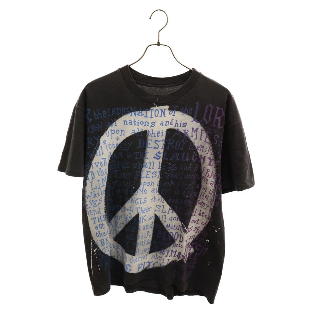 VINTAGE(ヴィンテージ) 90s VINTAGE MOSQUITOHEAD PEACE SIGN TEE モスキートヘッド 両面プリント半袖Tシャツ カットソー ブラック ヴィンテージ