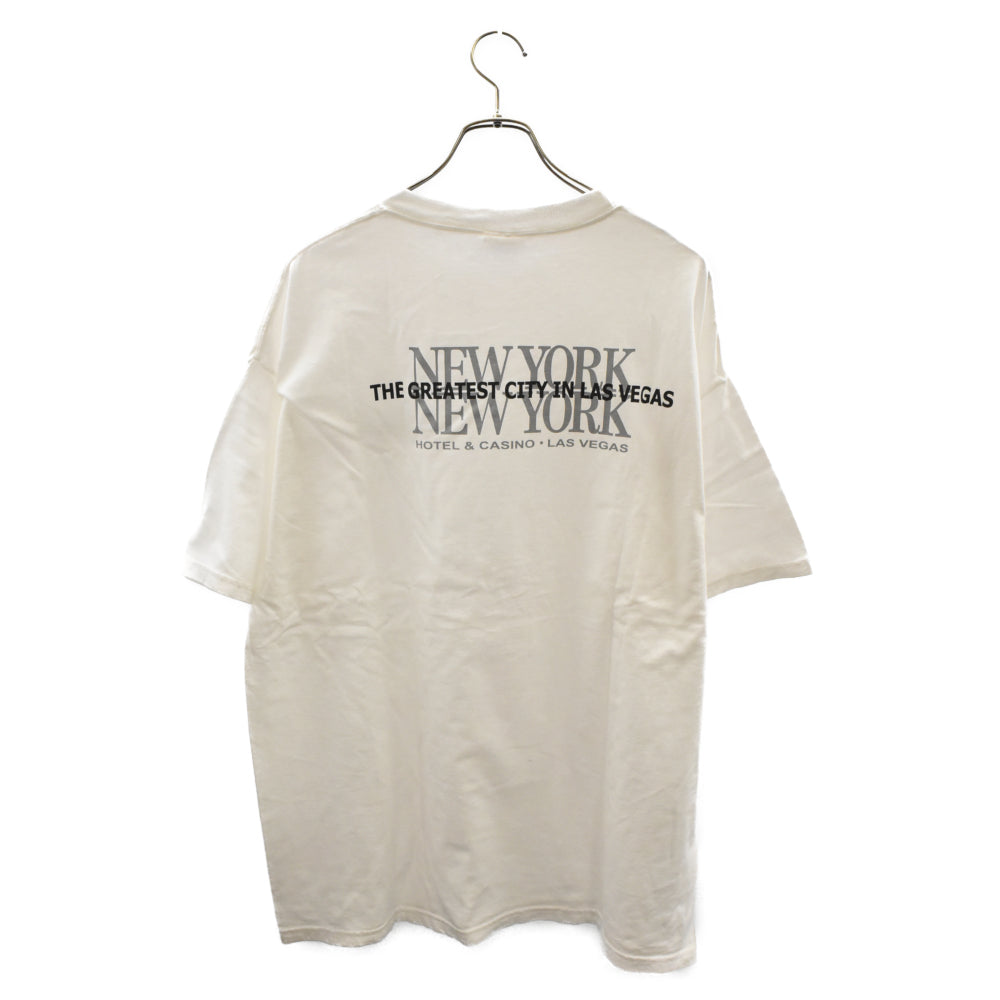 VINTAGE(ヴィンテージ) 00s NEWYORK NEWYORK HOTEL CASINO ニューヨークホテル カジノプリント 半袖Tシャツ カットソー ホワイト