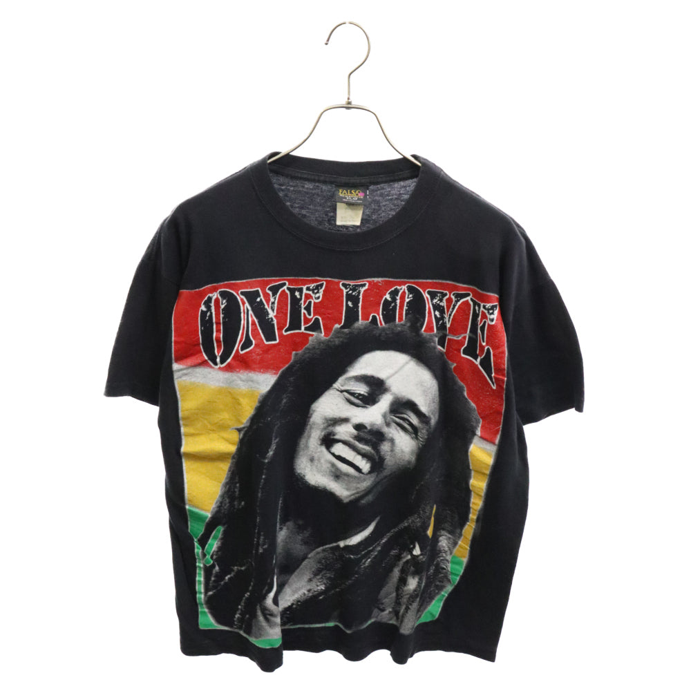 VINTAGE(ヴィンテージ) Bob Marley One Love TEE ボブマーリー フロントプリント半袖Tシャツ カットソー ブラック