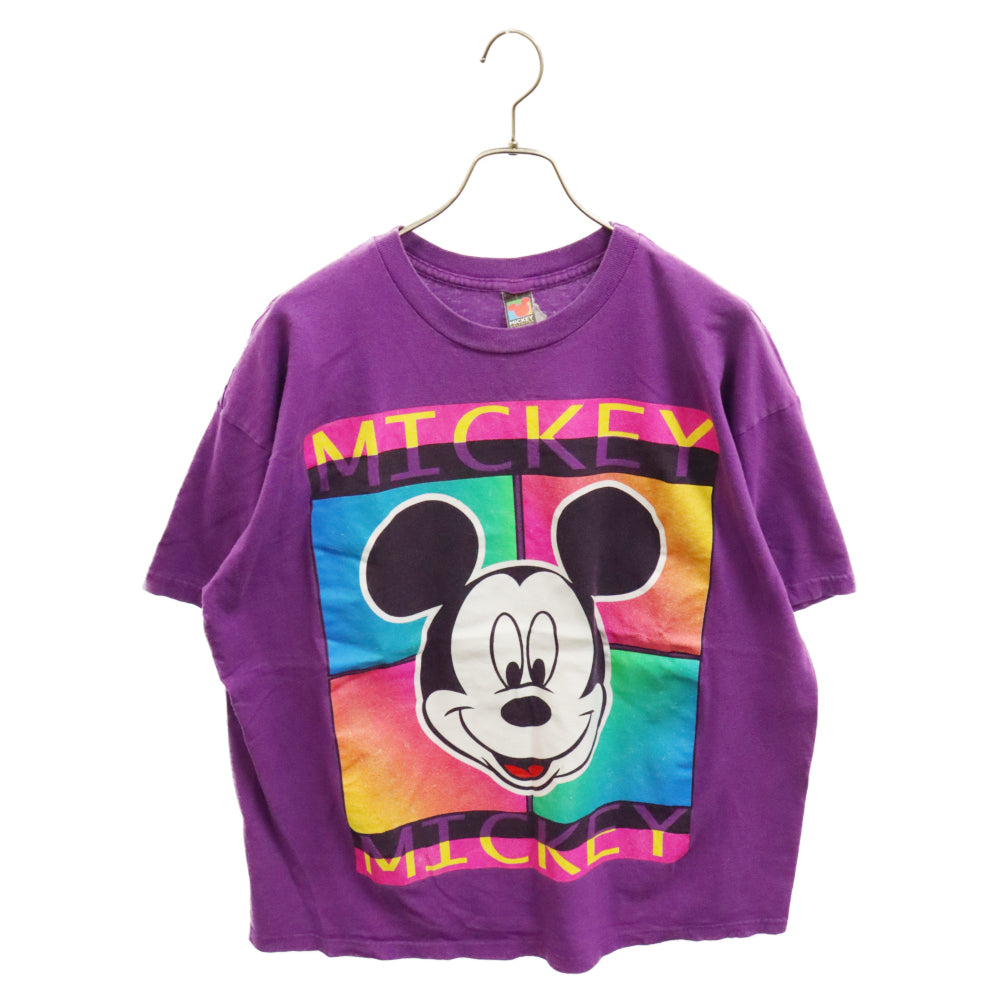 VINTAGE(ヴィンテージ) 90s Mickey TEE フロントミッキープリント半袖Tシャツ カットソー パープル