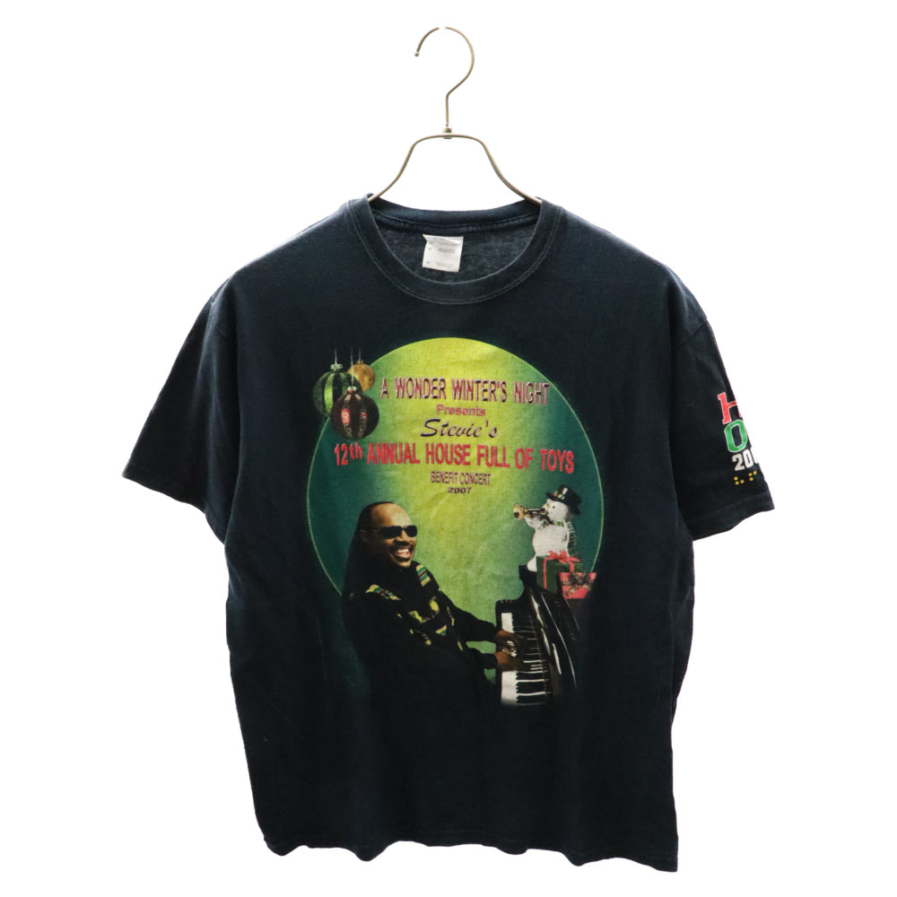 VINTAGE(ヴィンテージ) 00s STEVI WONDER TEE スティービーワンダー フロントプリント半袖Tシャツ カットソー ネイビー